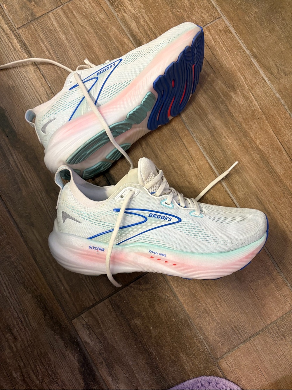 Brooks Glycerin 22 Women's White/Blue Running Shoes